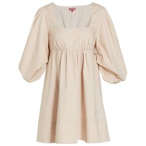 New Staud Beige Puff Sleeve Dress